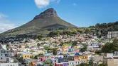 Colourful houses in the Bo-Kaap neighbourhood in Cape Town, South Africa